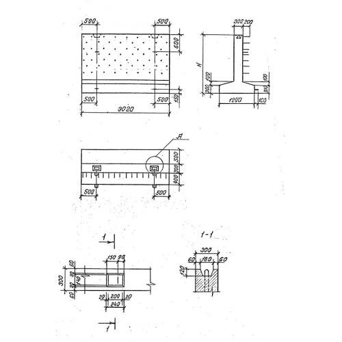 Блок фундаментный Ф261-М серия 3.501.1-126, выпуск 1